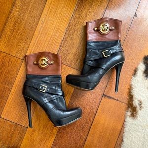 Leather Michael Kors Stiletto Ankle Boots